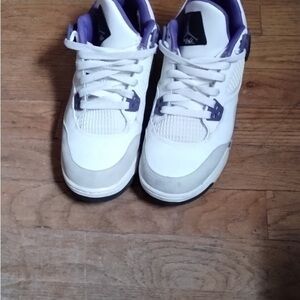 White and Purple Sneakers